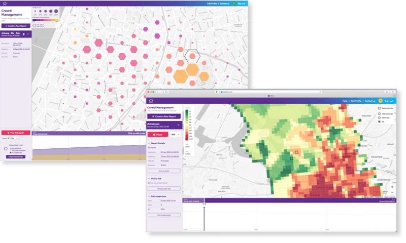 Proximus real-time crowd management platform view
